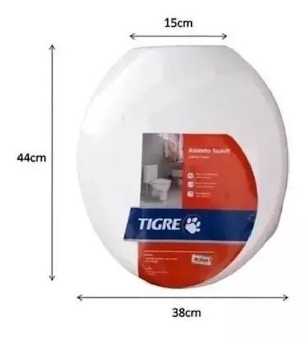 Tampa de Vaso Assento Sanitario Macio Oval Universal Tigre
