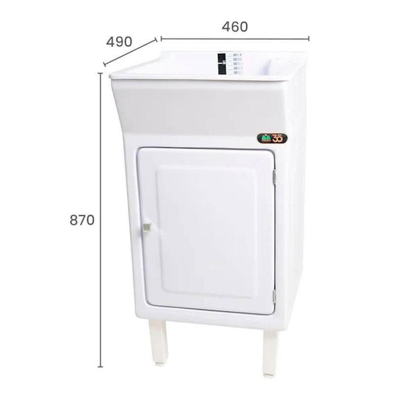 Tanque de Lavar Roupa 20L Fibra Branco com Gabinete Viena