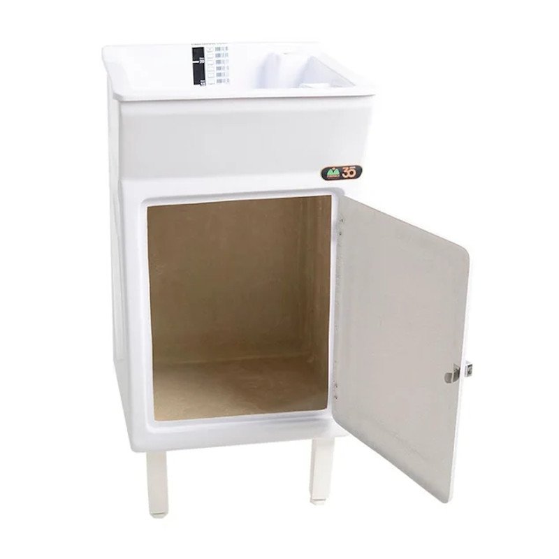 Tanque de Lavar Roupa 20L Fibra Branco com Gabinete Viena