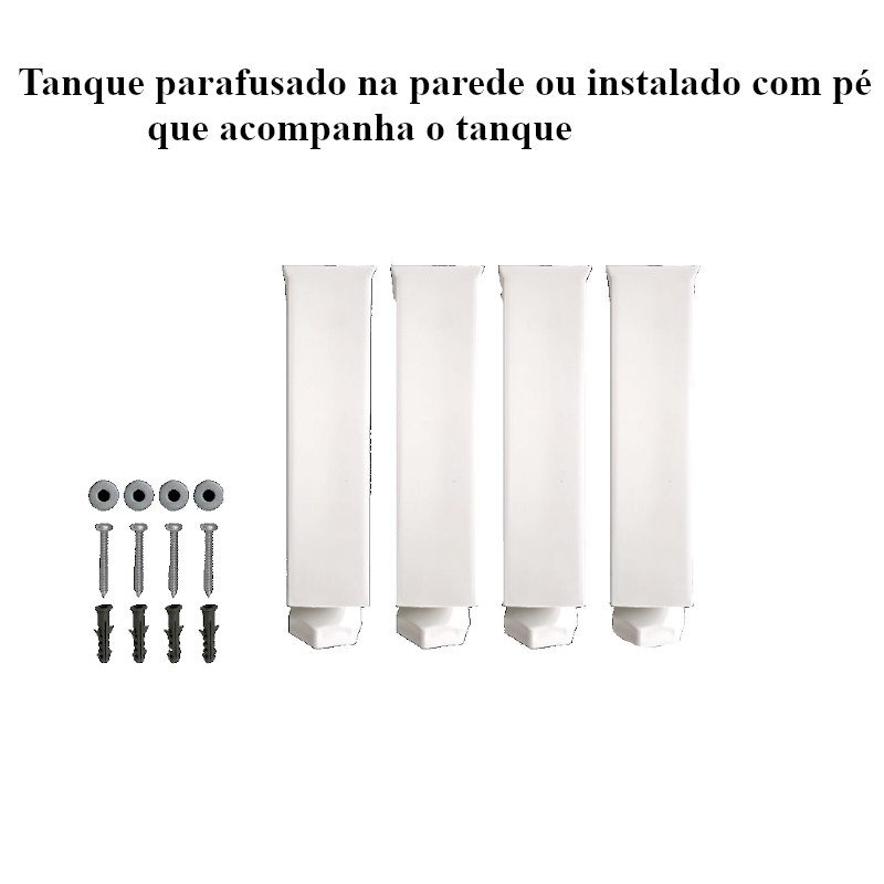Tanque de Lavar Roupa 20L Fibra Branco com Gabinete Viena
