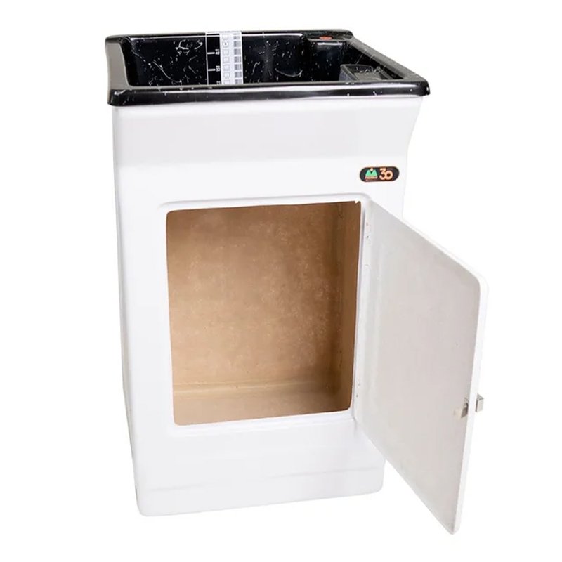 TANQUE LAVA ROUPA FIBRA CHAO 40LT Berlim PRETO GRANITado