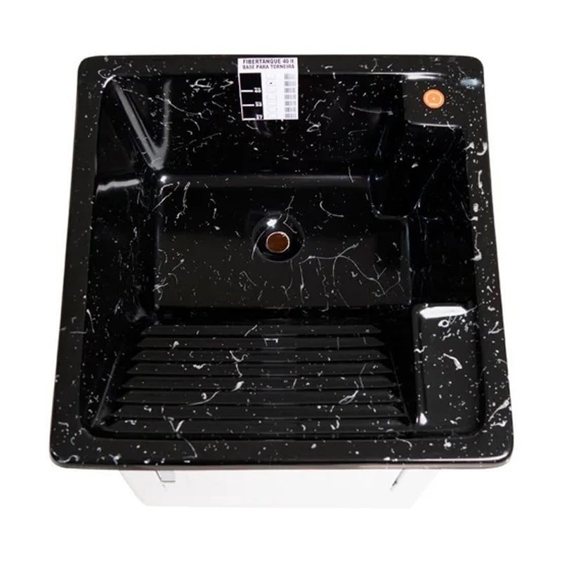 TANQUE LAVA ROUPA FIBRA CHAO 40LT Berlim PRETO GRANITado
