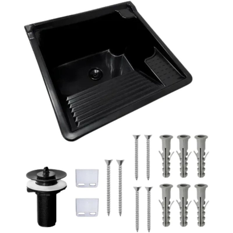 TANQUE PLASTICO PAREDE LAVAR ROUPA REFORÇADO FIBERBLU 26L PT