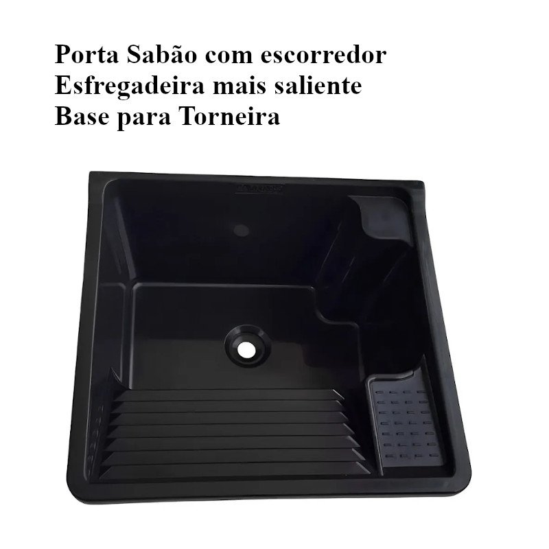 TANQUE PLASTICO PAREDE LAVAR ROUPA REFORÇADO FIBERBLU 26L PT