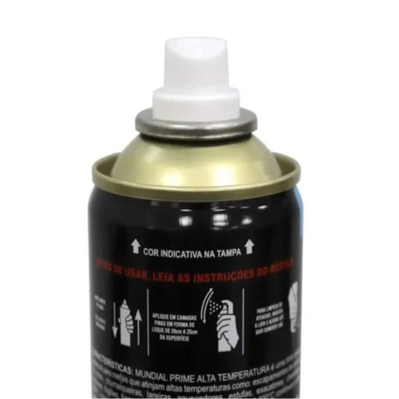 TINTA SPRAY PRETO FOSCO ALTA TEMPERATURA 400ML MUNDIAL