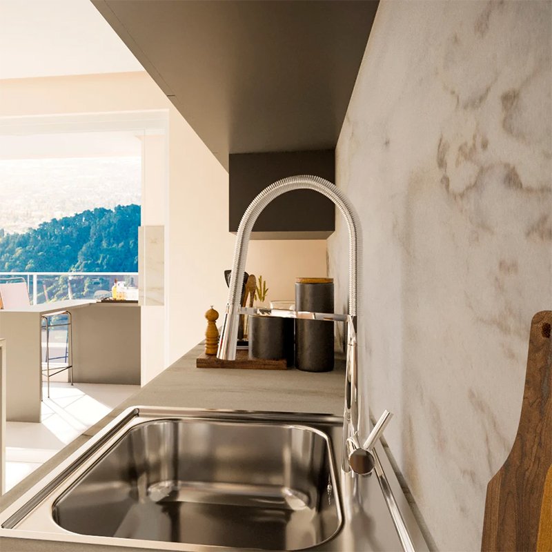 Torneira Cozinha Bancada Gourmet Monocomando luxo Cromada