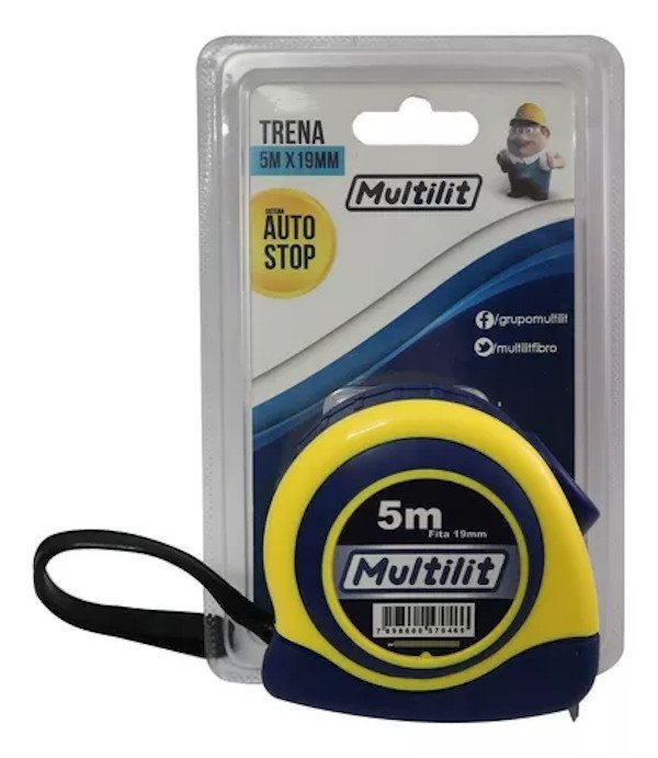 Trena Emborrachada Universal auto stop 5 mt x 19 mm multilit