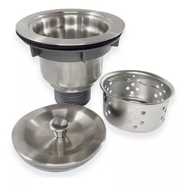 Valvula Pia Higienica com Cesto e tampa 4-1/2' Premium Inox