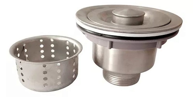 Valvula Pia Higienica com Cesto e tampa 4-1/2' Premium Inox