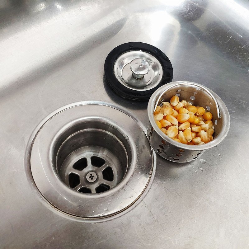 Valvula Pia Higienica com Cesto e tampa 4-1/2' Premium Inox