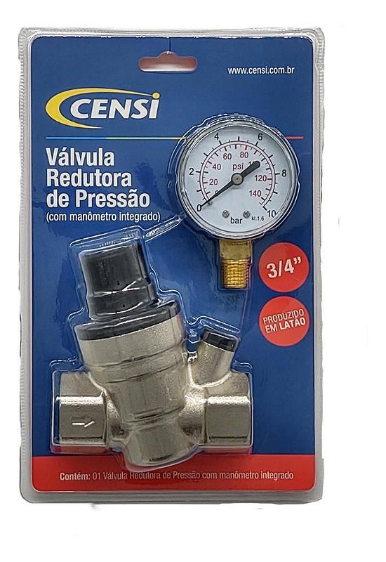 Valvula Redutora De Pressao D' Agua C\ Manometro Censi