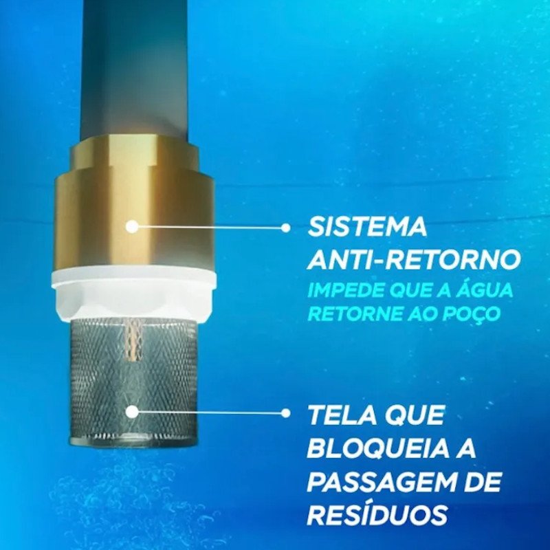 Válvula Retenção Fundo de Poço 3/4 latão Tela em Aço Inox