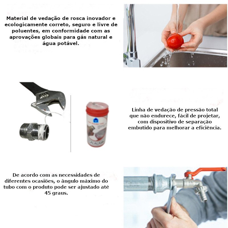 Veda Rosca Fio Profissional hidráulica alta vedação 160 mt