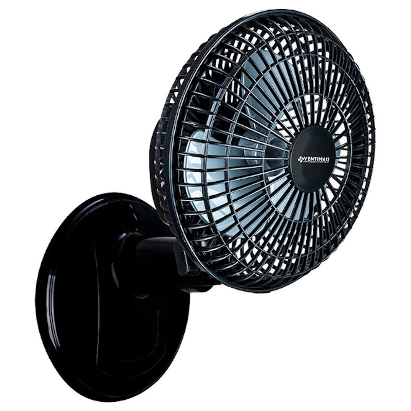 VENTILADOR mesa parede MINI TURBO 20CM PRETO/PRATA 127V