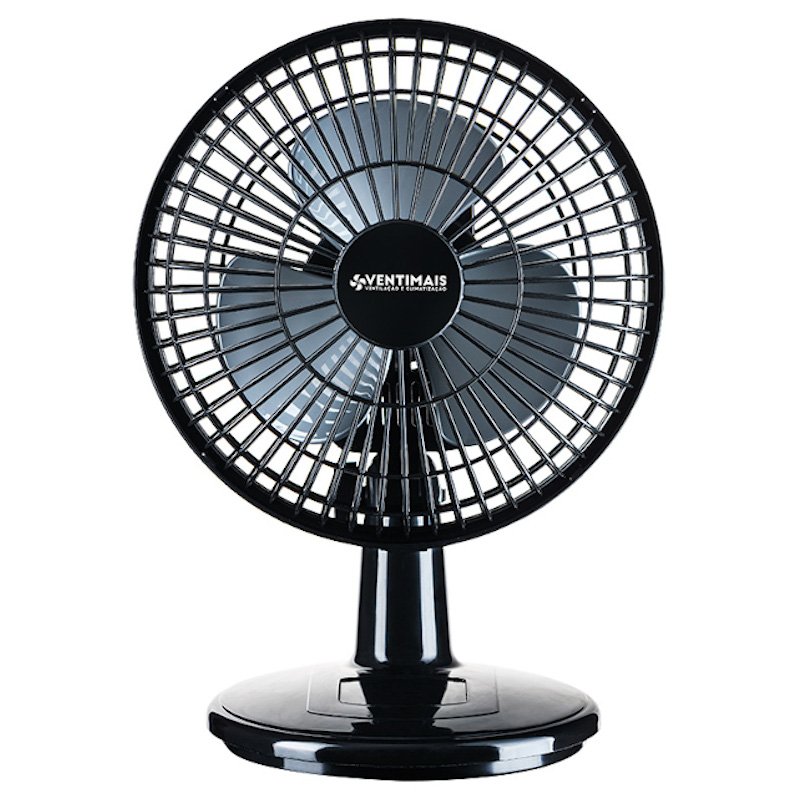 VENTILADOR mesa parede MINI TURBO 20CM PRETO/PRATA 127V