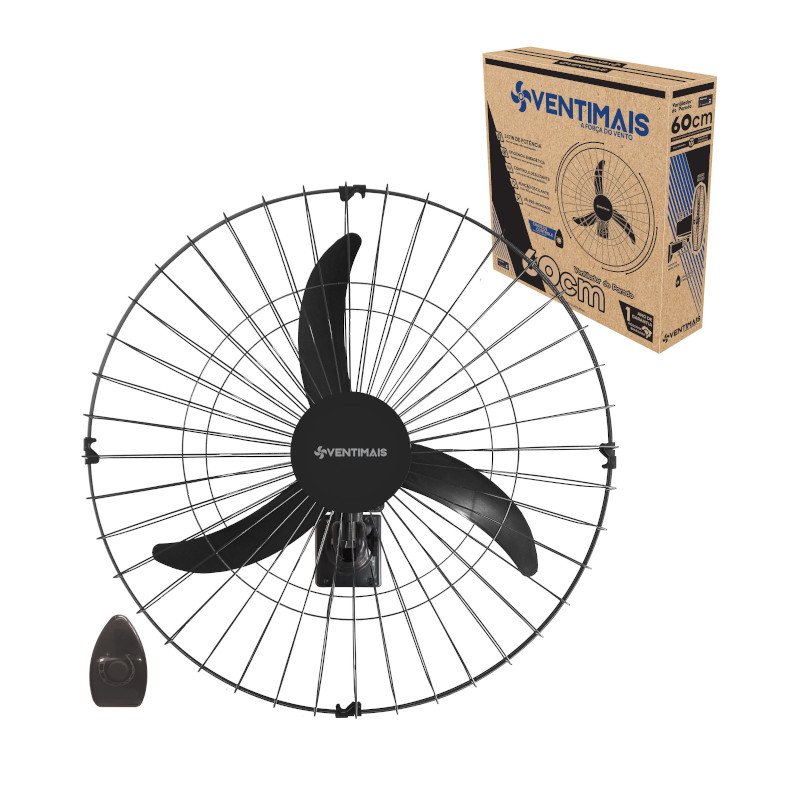 VENTILADOR PAREDE POTENTE OSCILANTE 60CM PT LIGHT 147W 127v