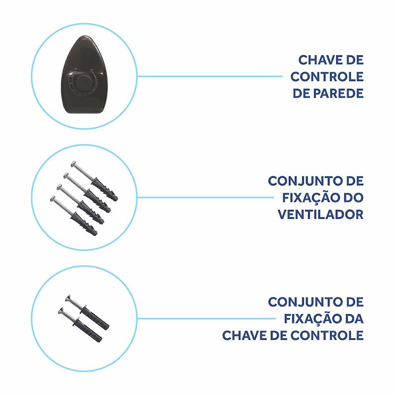 VENTILADOR PAREDE POTENTE OSCILANTE 60CM PT LIGHT 147W 127v